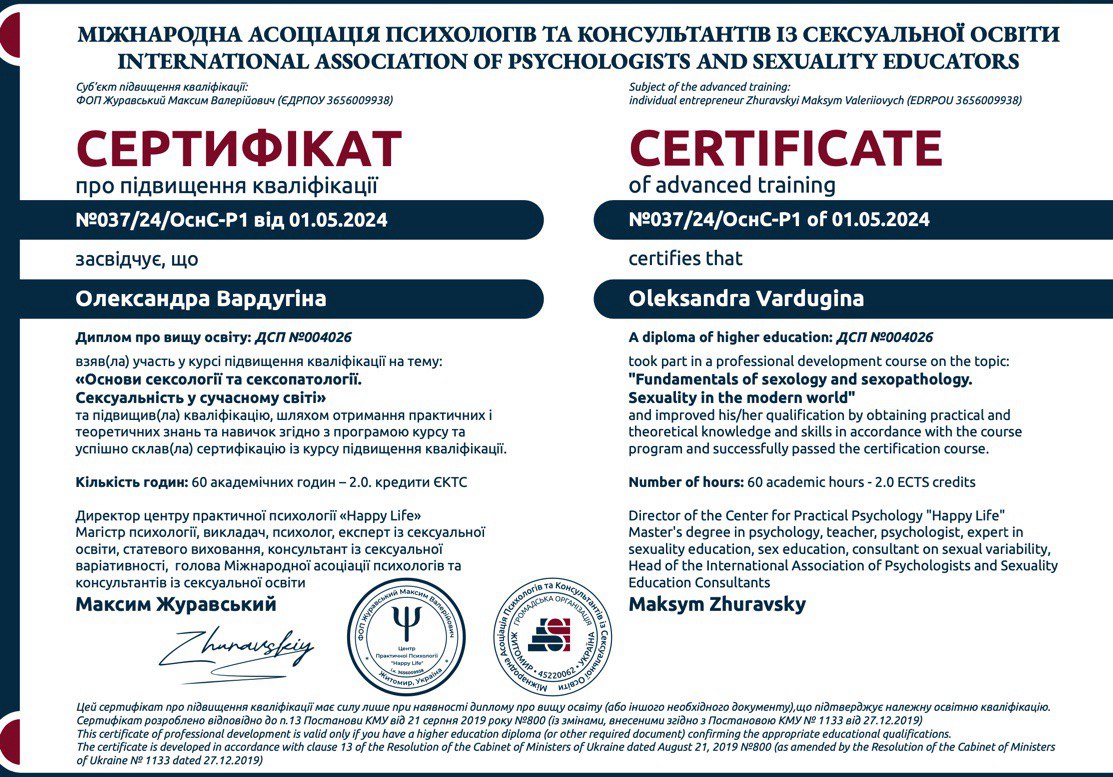 Інший професійний сертифікат
